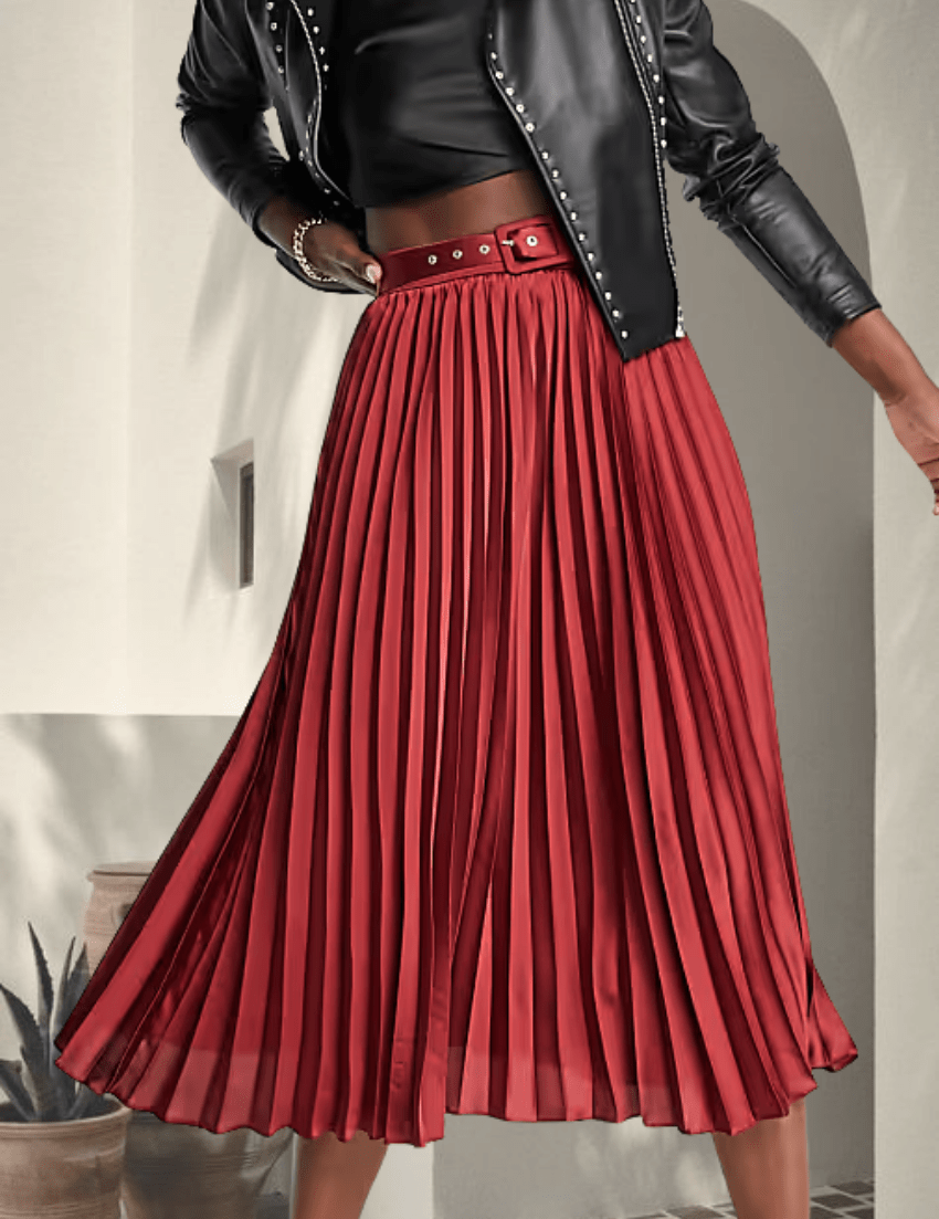 Falda Tablonada Roja