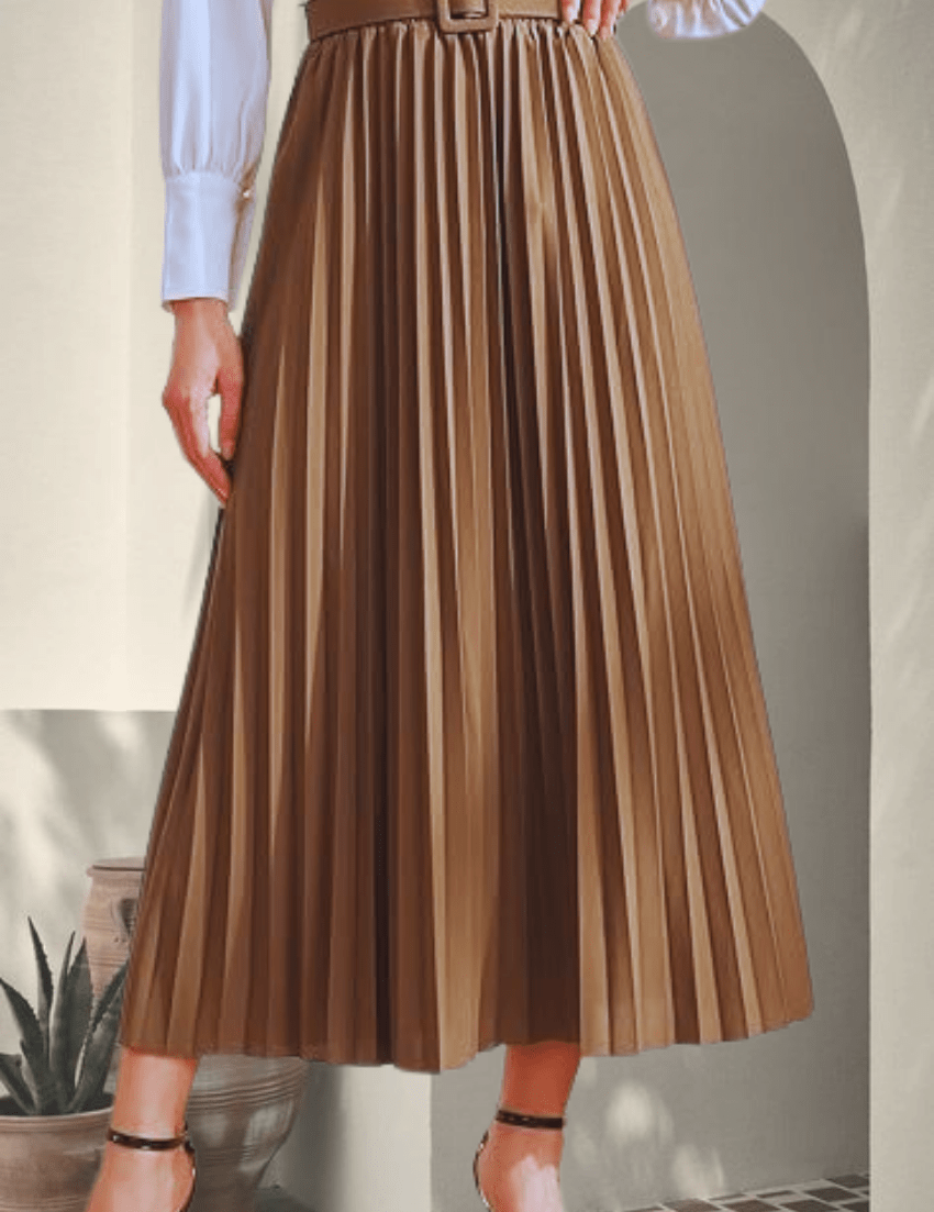 Falda Tablonada Marrón