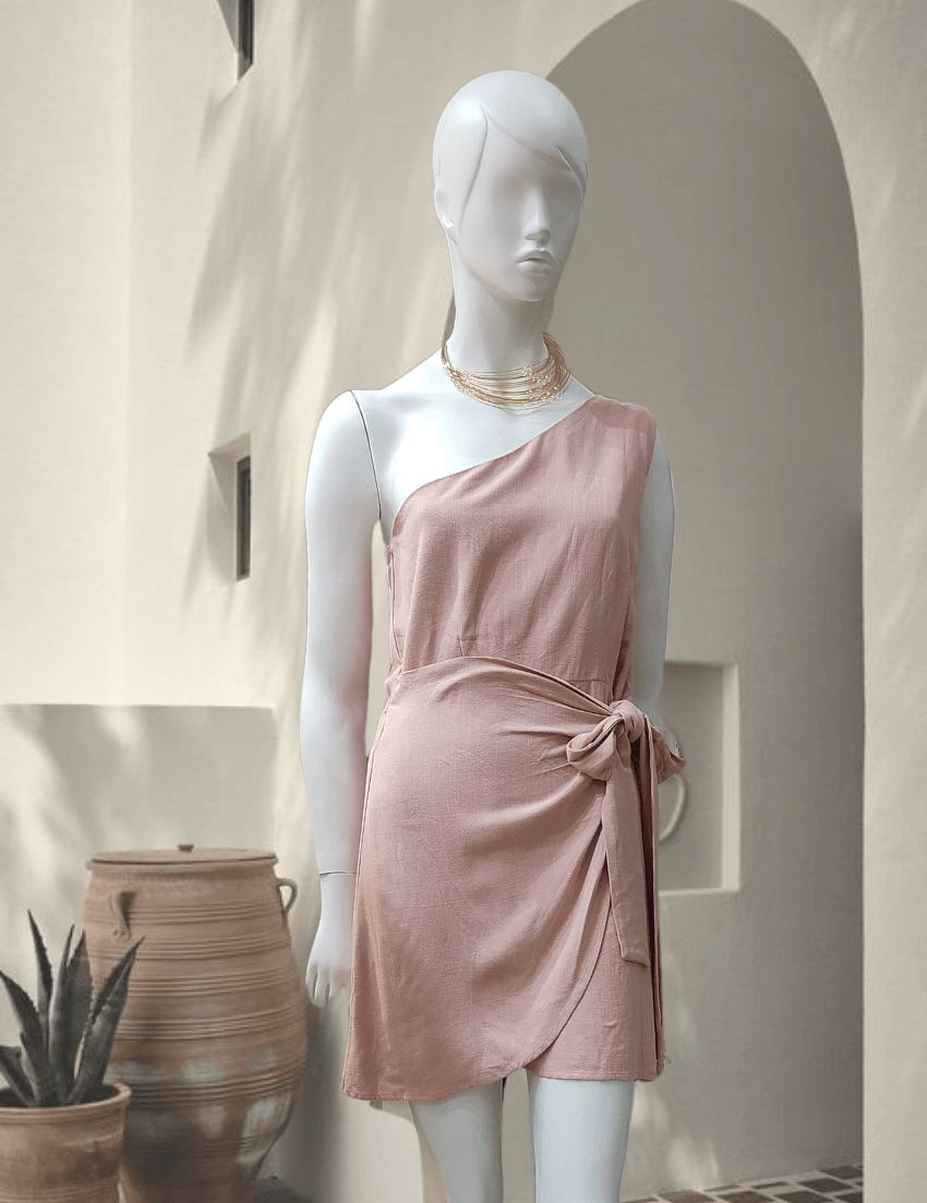 Vestido Alexa lino rosa