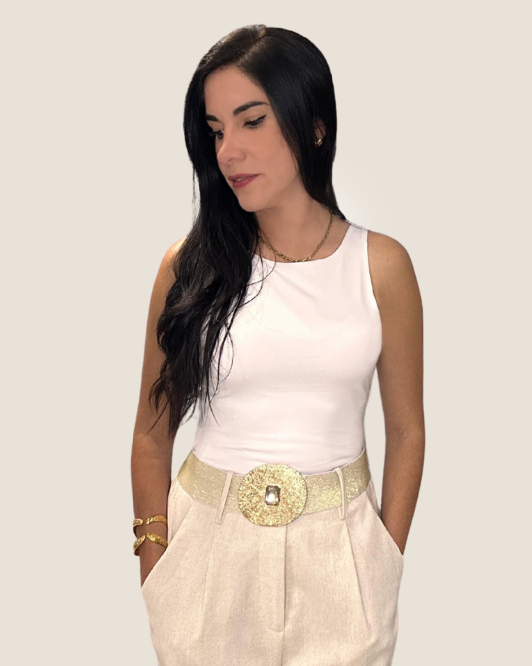 Blusa sin mangas blanca