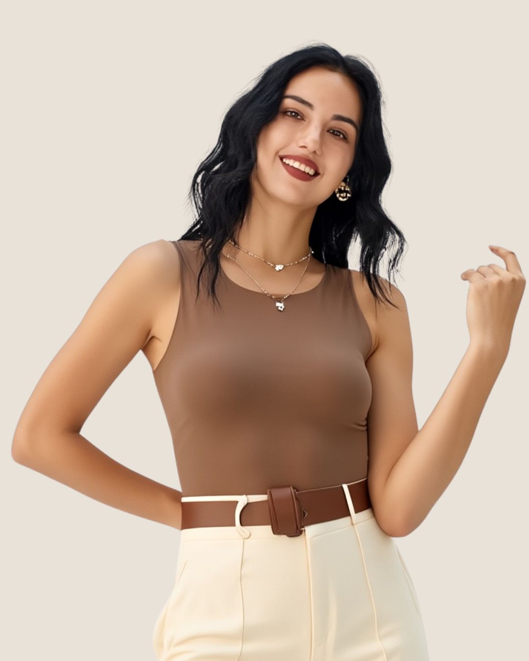 Blusa básica marrón