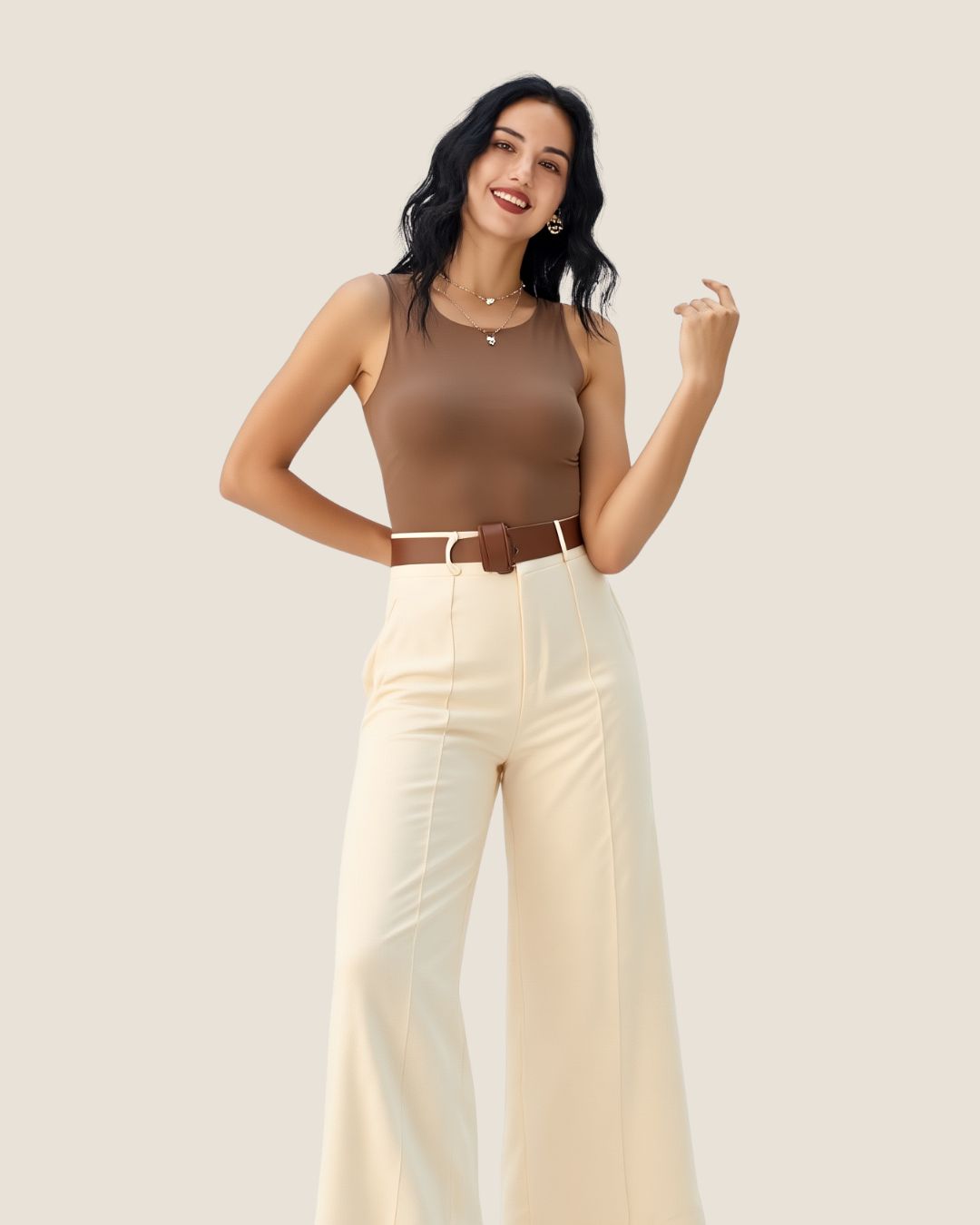 Blusa básica marrón