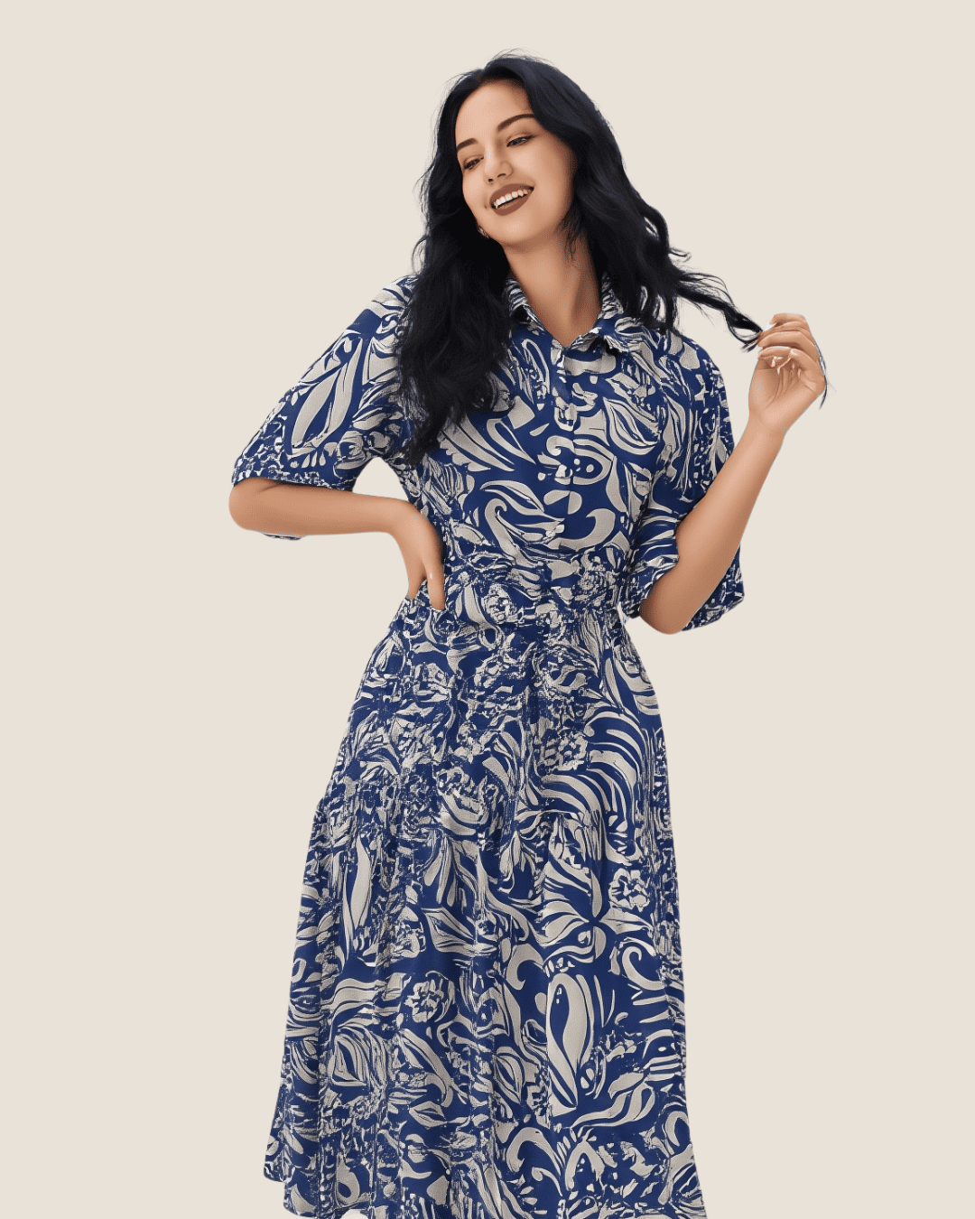 Vestido estampado azul
