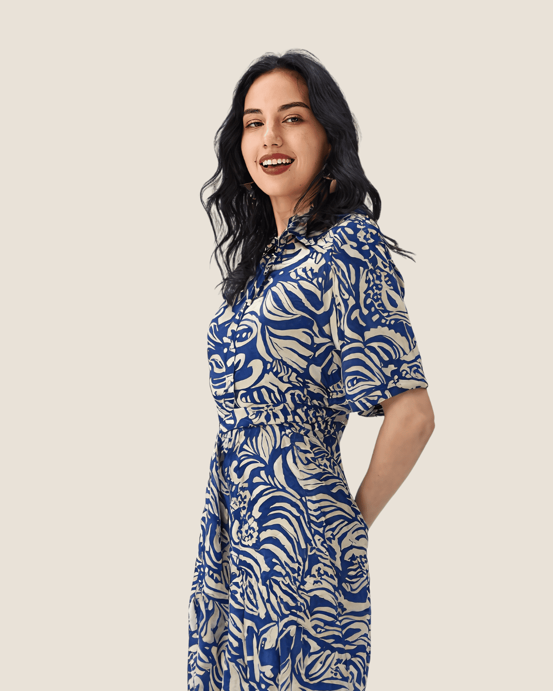Vestido estampado azul