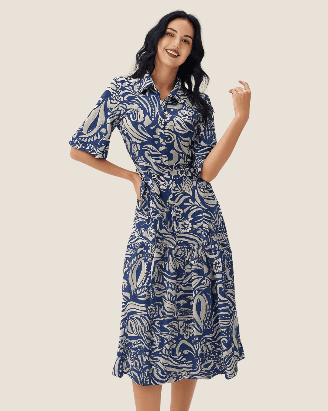 Vestido estampado azul