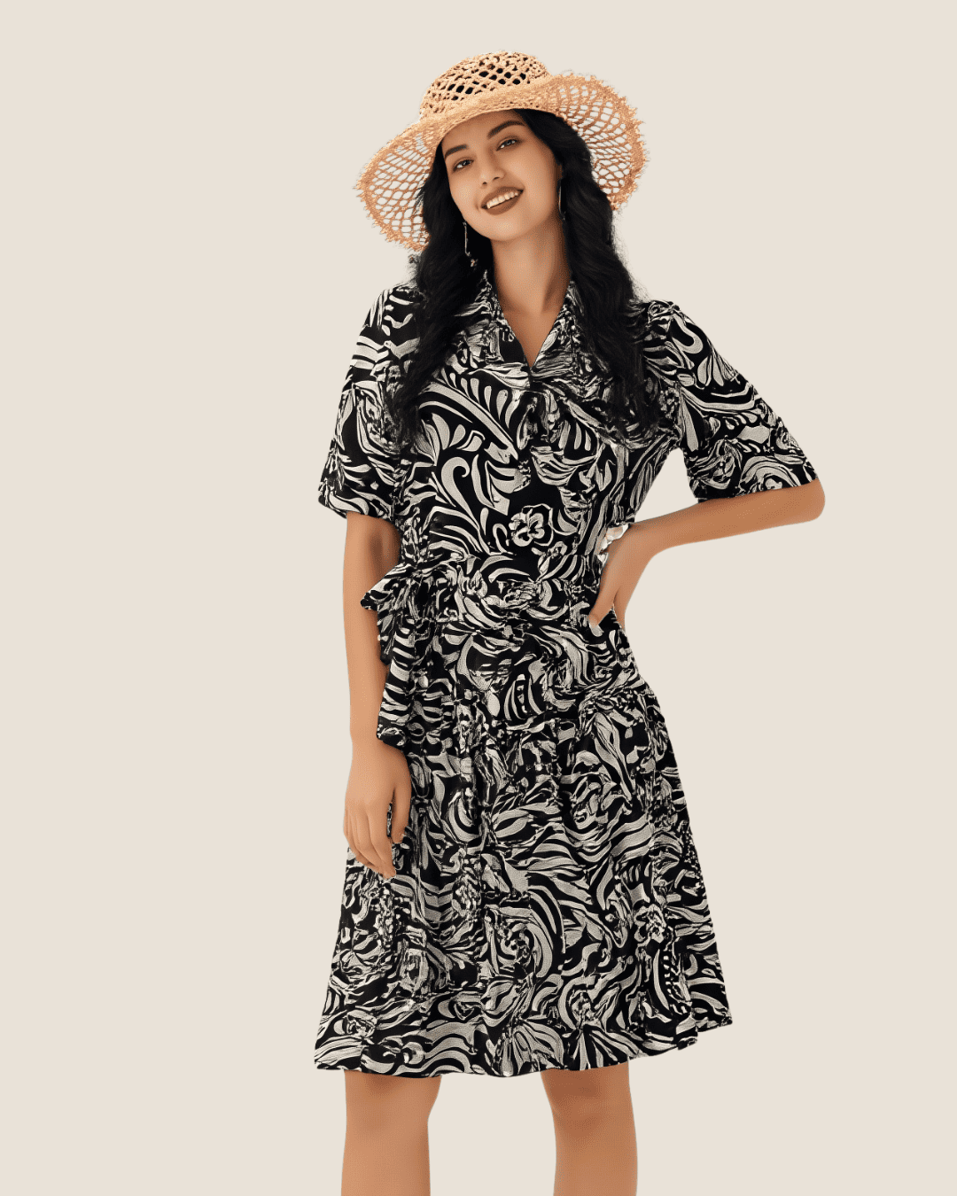 Vestido estampado negro