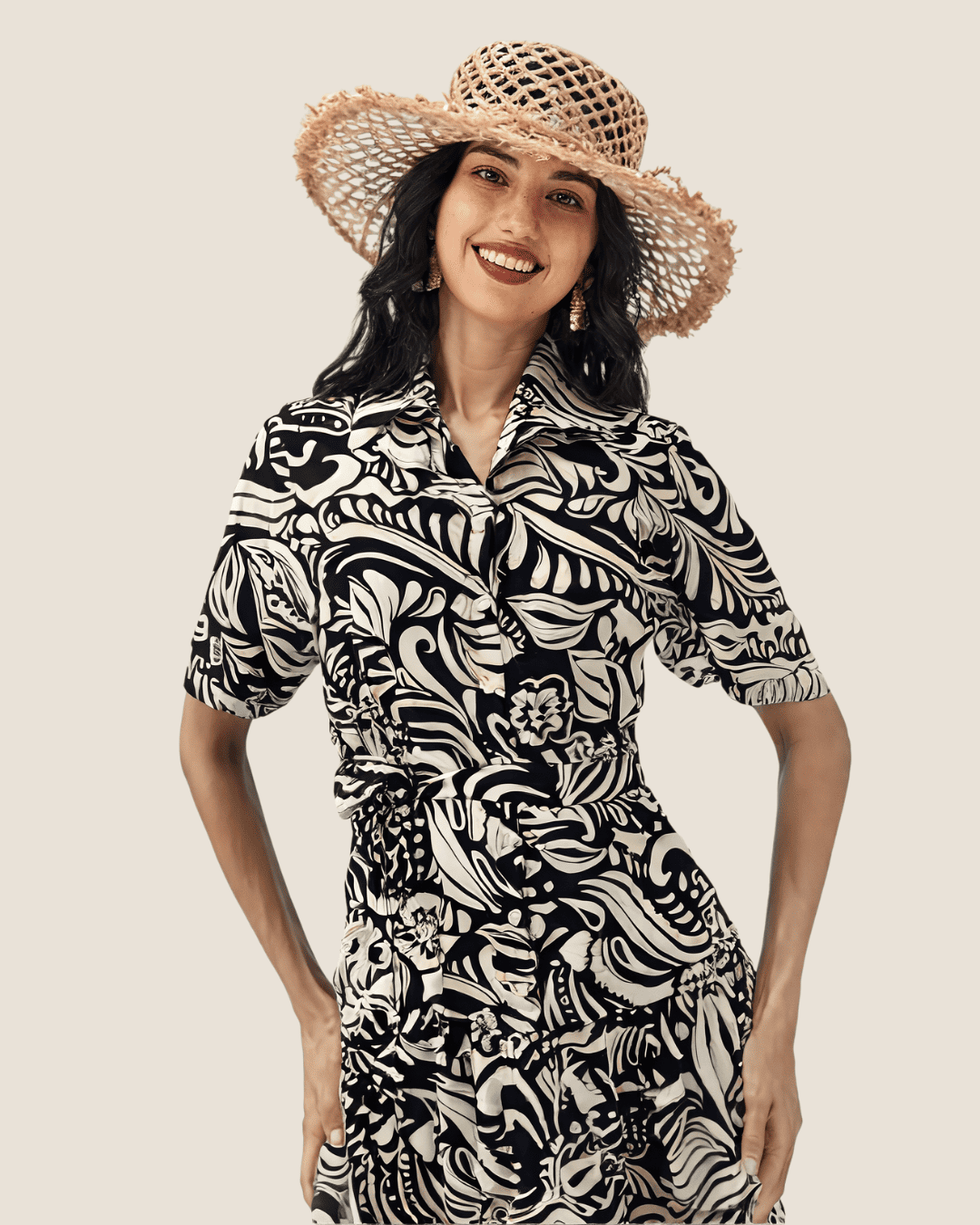Vestido estampado negro