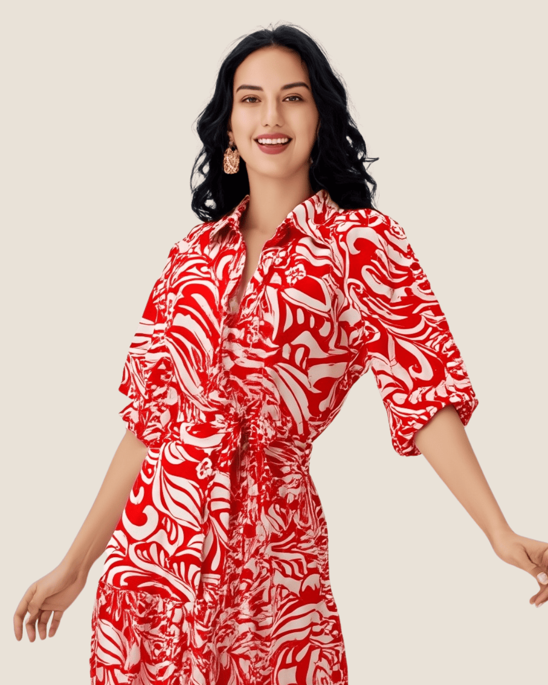 Vestido estampado rojo