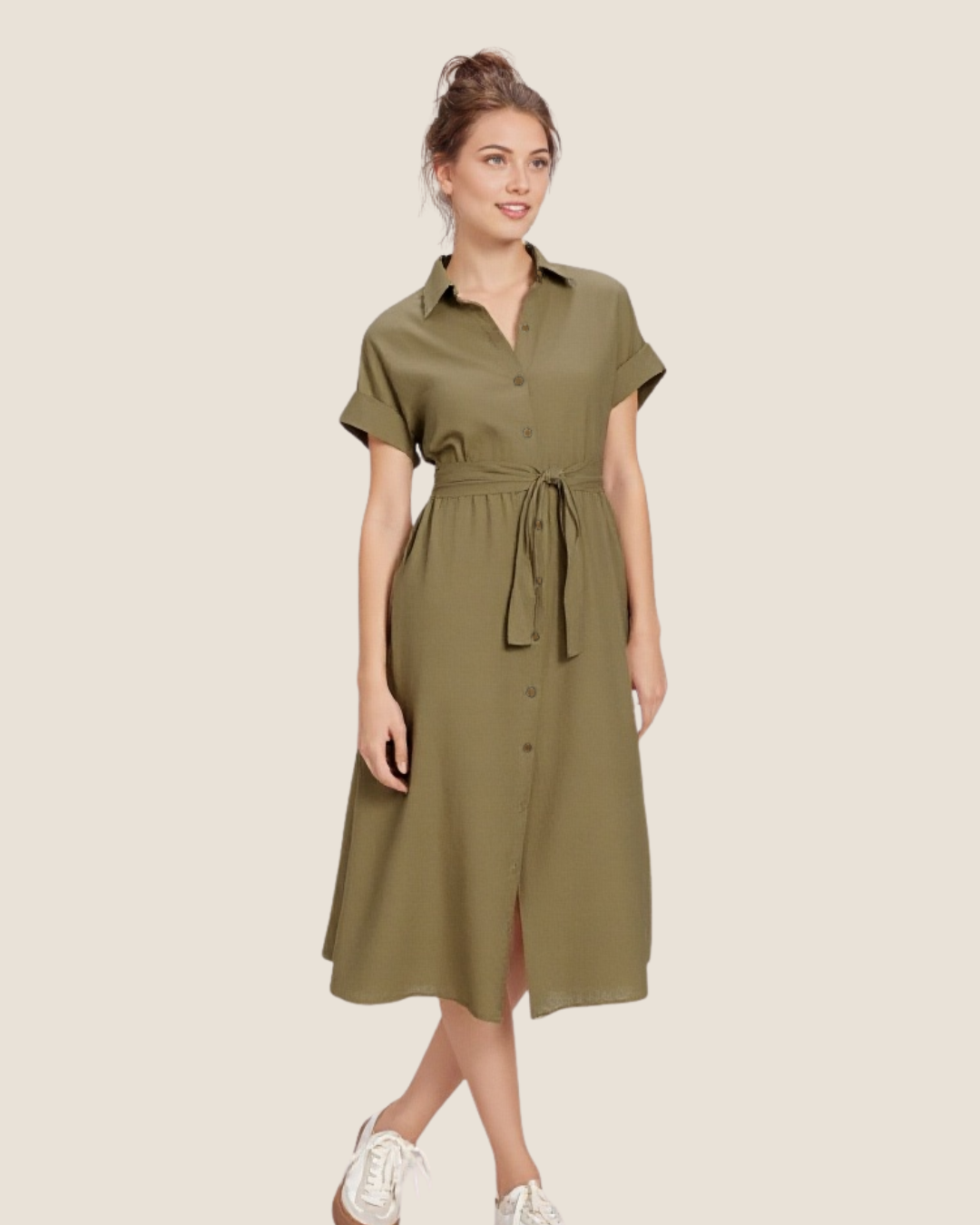 Vestido verde olivo