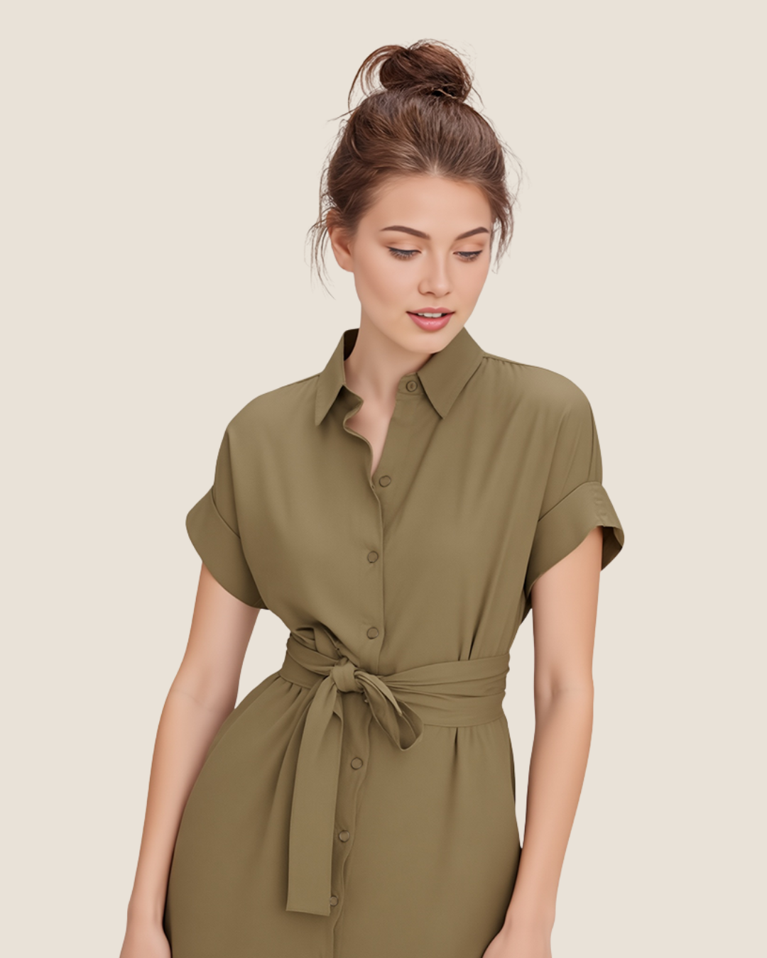Vestido verde olivo