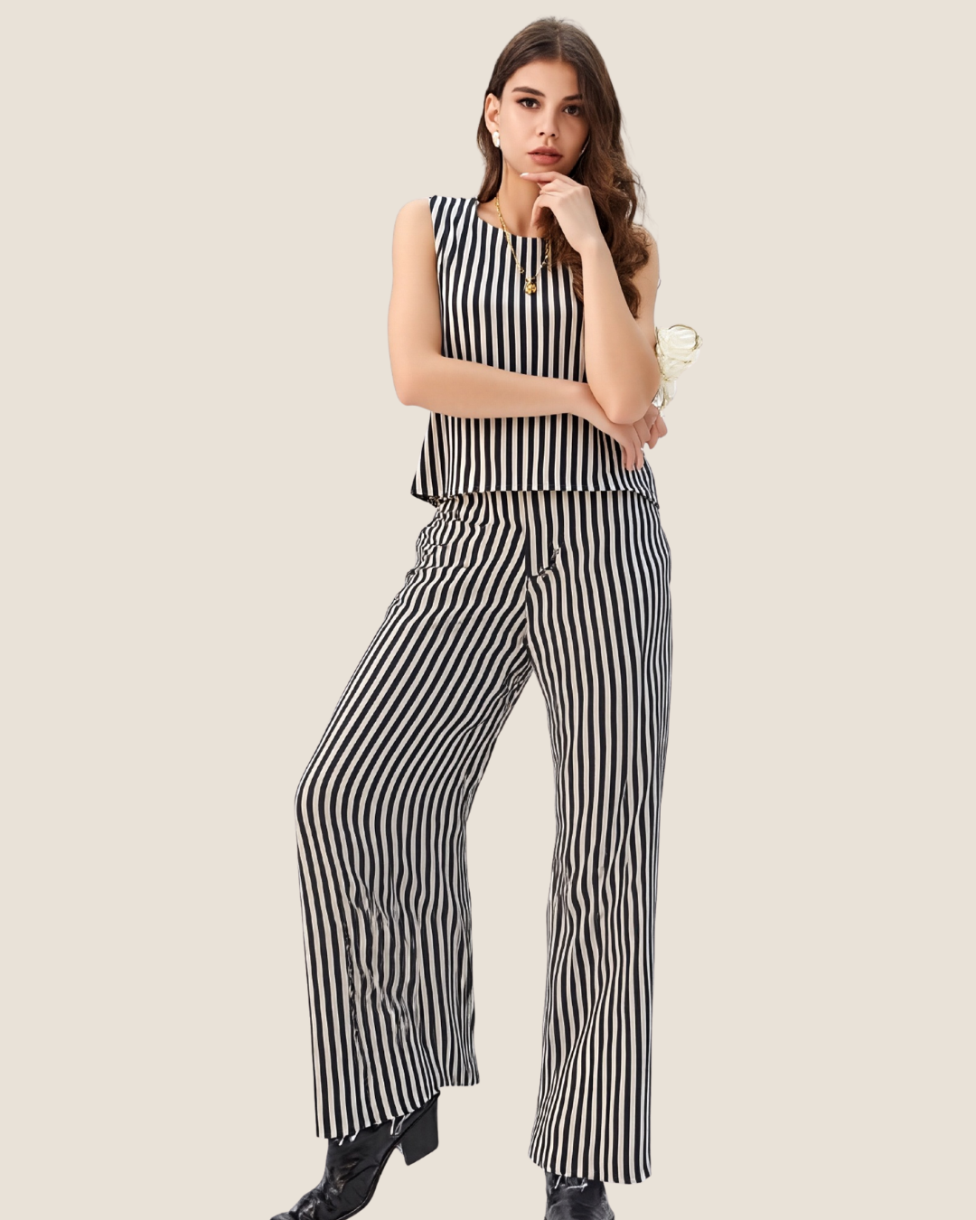 Blusa de rayas sin mangas