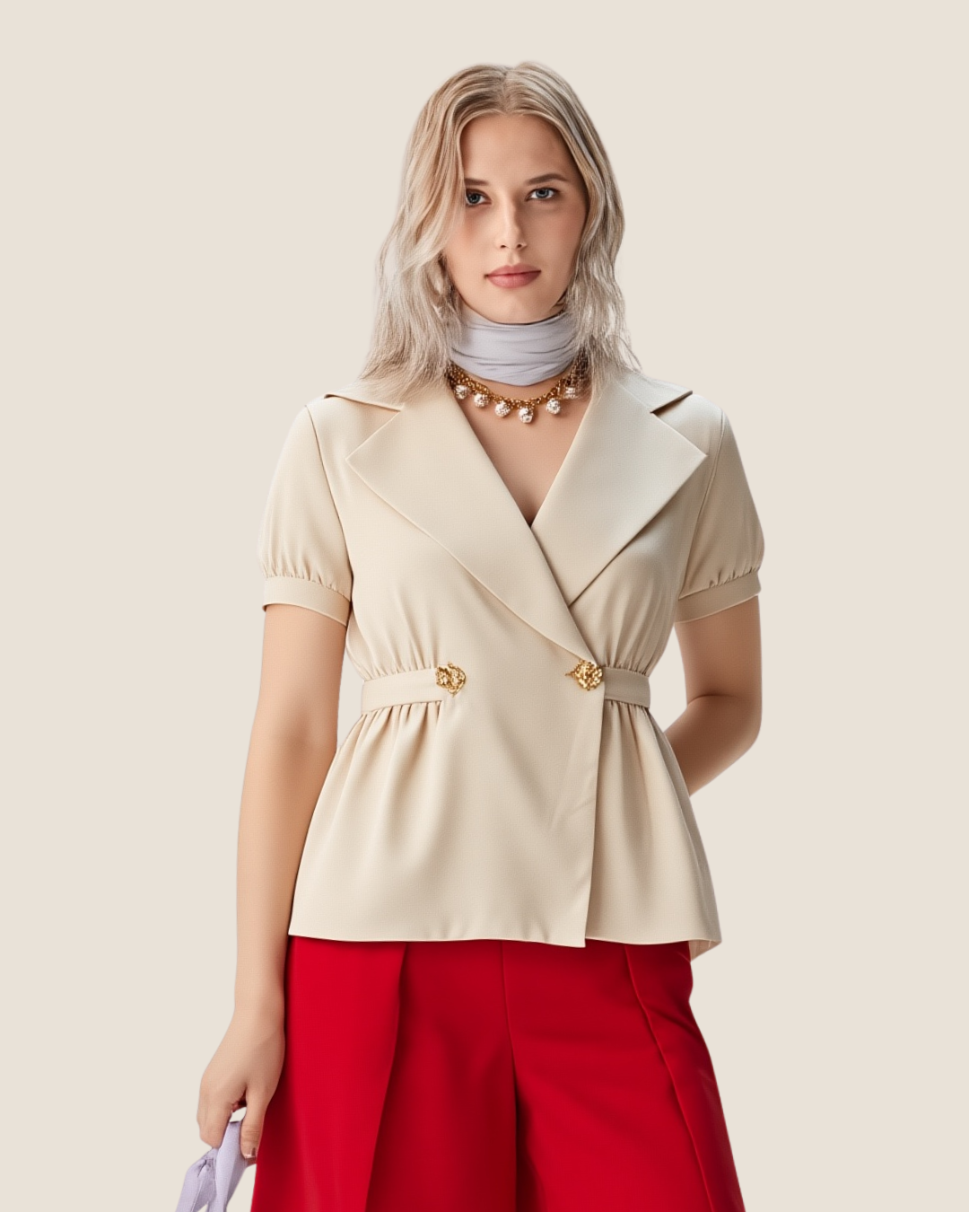 Blusa tipo blazer