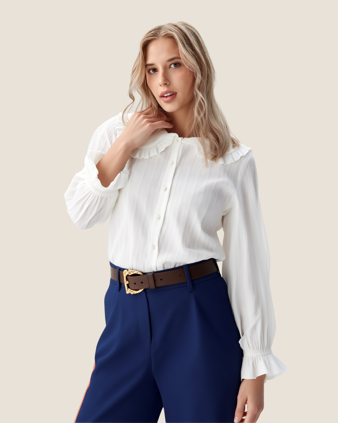 Blusa con cuello peter pan