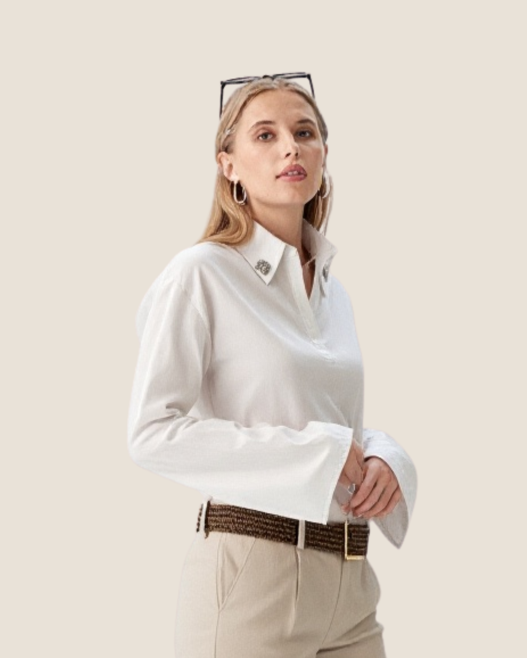 Blusa mangas largas blanca