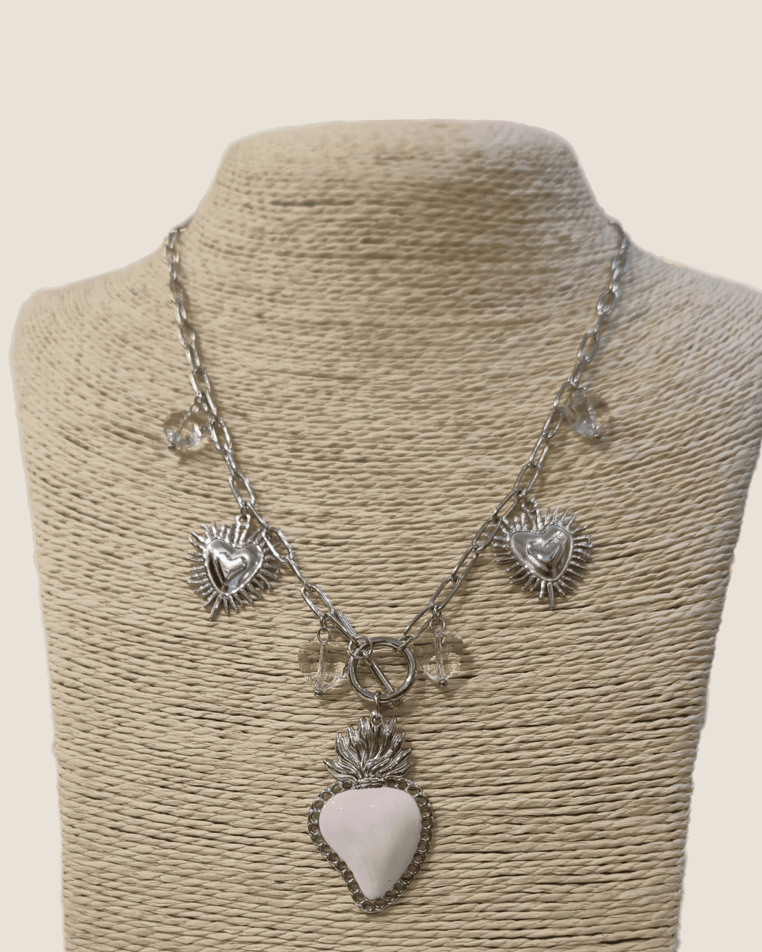 Collar retro de 7 corazones