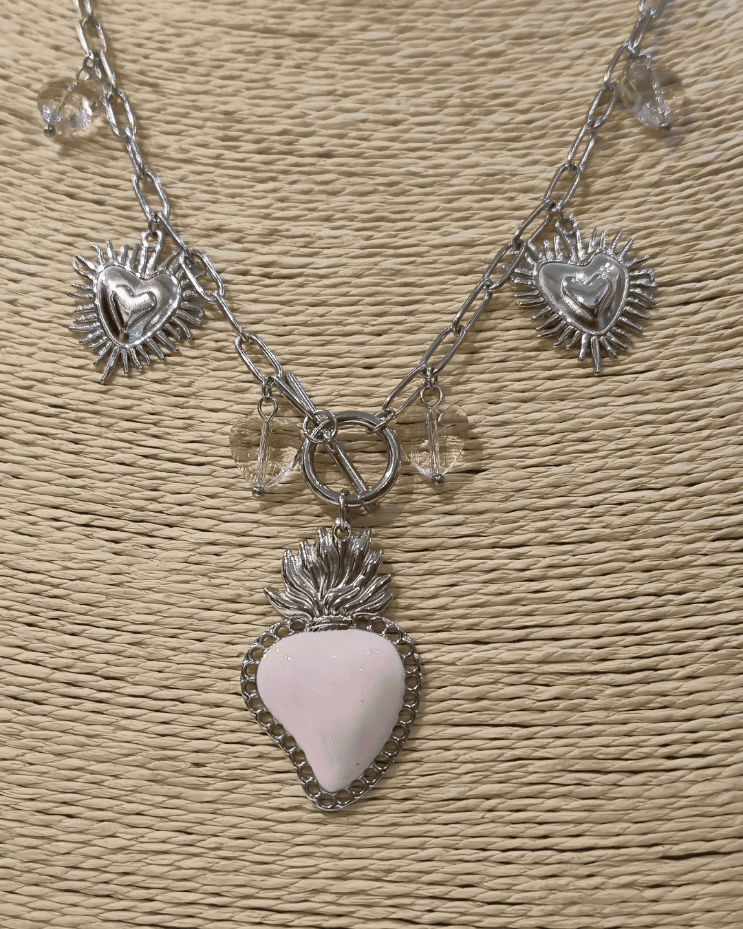 Collar retro de 7 corazones