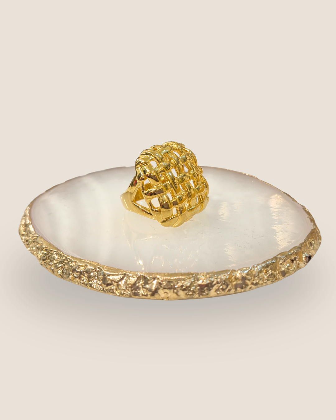 Anillo Chunky Dorado de Acero inoxidable