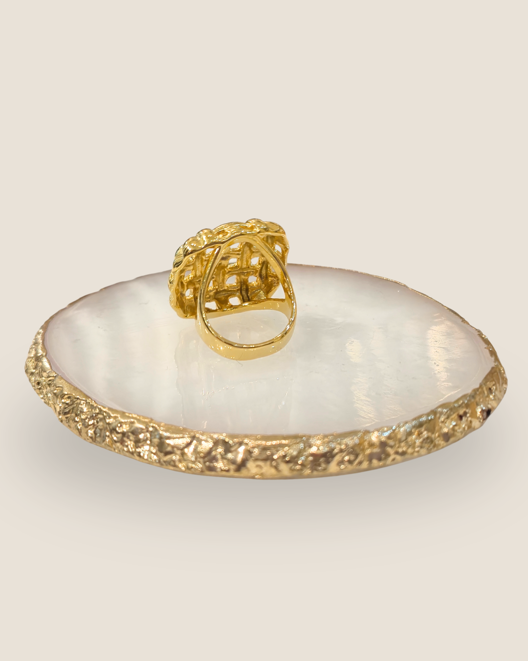 Anillo Chunky Dorado de Acero inoxidable