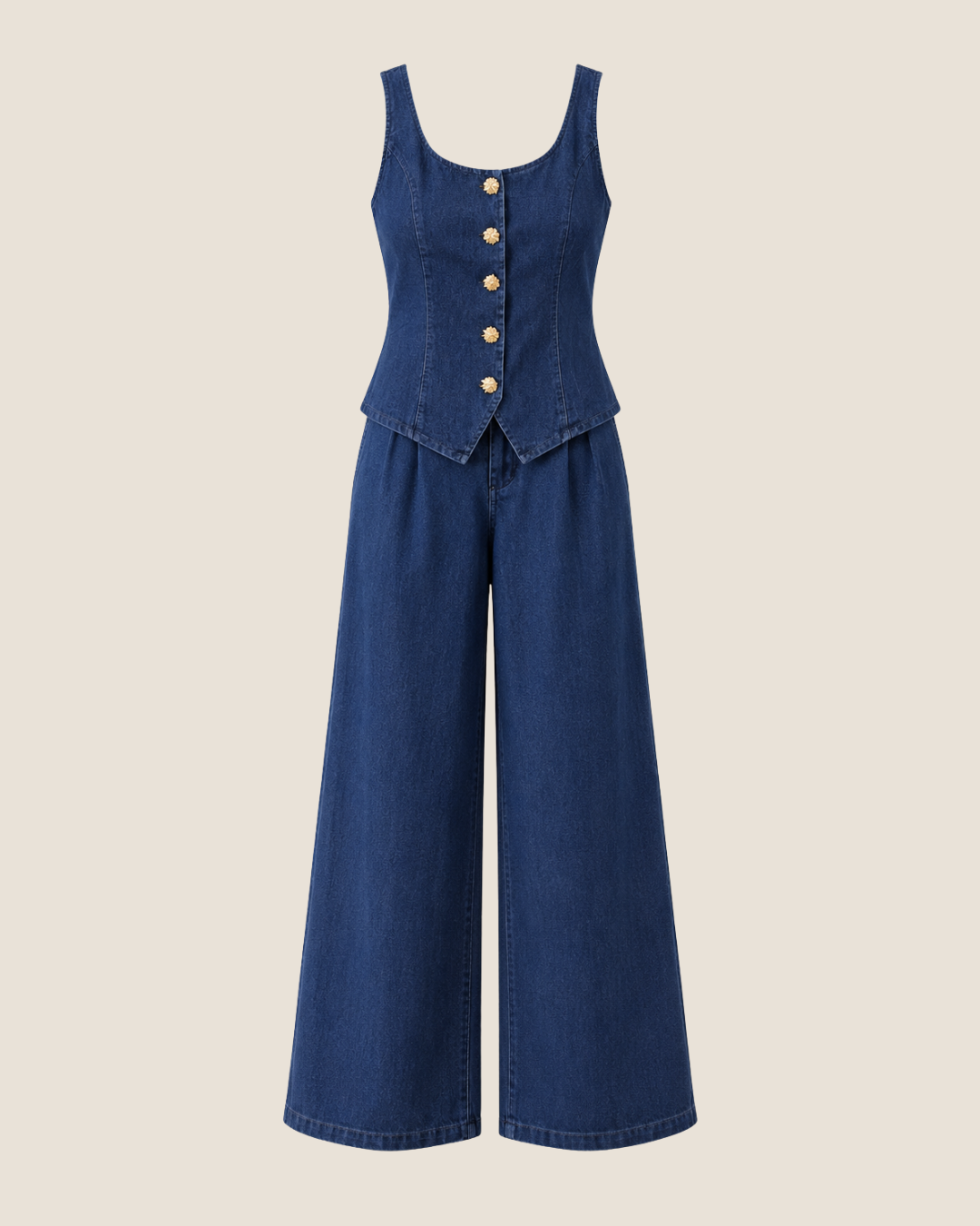 Conjunto Denim Chaleco y Pantalón