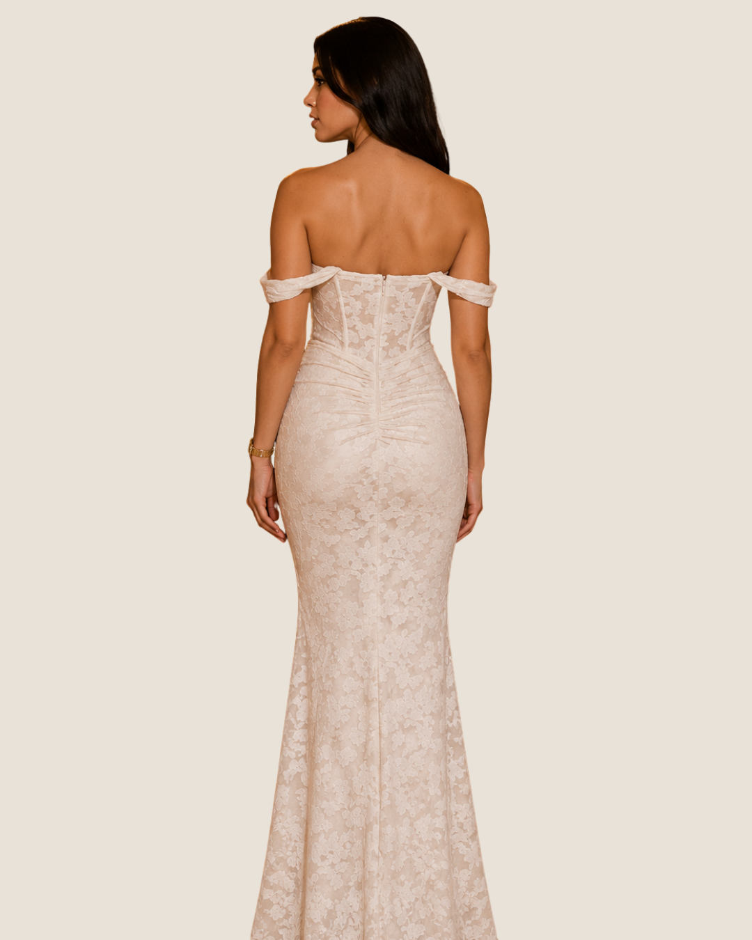 Vestido Fiesta Blanco con Encaje