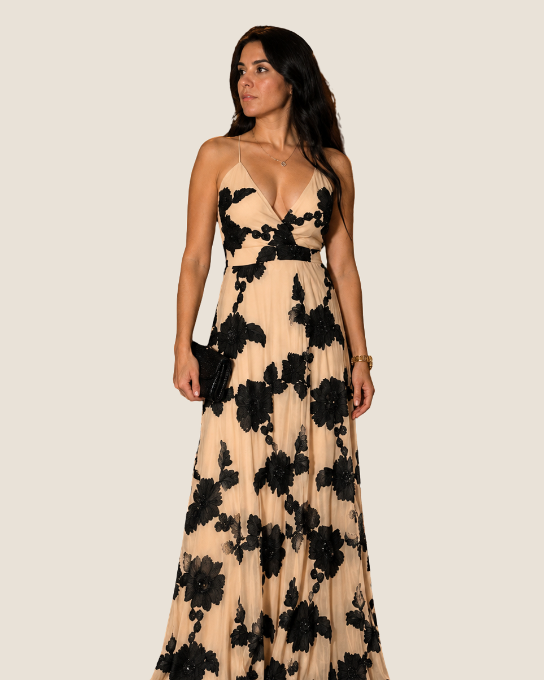 Vestido Fiesta Flores Bordadas
